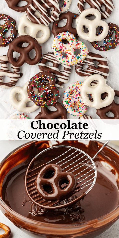 This is the ultimate guide to the best chocolate covered pretzels! I tested eight different types of chocolate and taken detailed notes about melting times, taste, appearance, consistency, drying time, price, and more. Now you can make perfect chocolate pretzels with zero guesswork because I've done all the trial and error so you don't have to! Making Chocolate Covered Pretzels, Pretzel In Chocolate, Chocolate On Pretzels, How To Dip Pretzels In Chocolate, Chocolate Cover Pretzels, Popular Desserts Recipes, Cookie Cookbook, Most Popular Desserts, Chocolate Dipped Pretzels