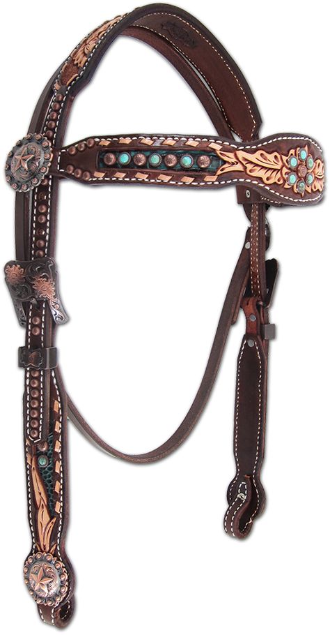 Inlaid brown and headstall/bridle. Would look nice on a light colored (palomino?) refined quarter horse!:) barrel racing bling tack by Heritage Brand Horses Tack, Bling Tack, Headstalls For Horses, Mounted Shooting, Western Bridles, Barrel Racing Tack, Barrel Racing Horses, Horse Costumes, Horse Training Tips