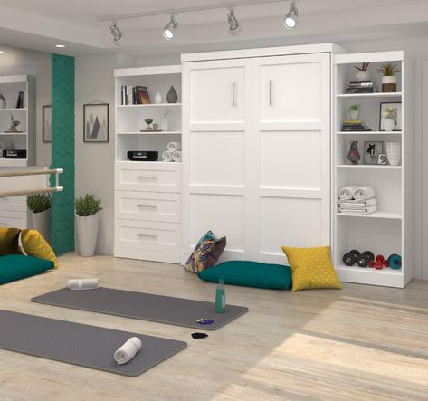 Gym And Guest Room Combo, Bedroom Workouts, Workout Room Ideas Home, Home Yoga Room, Workout Room Home, Basement Gym, Gym Room At Home, Reformer Pilates, Workout Room