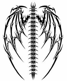 Spine Dragon Wings Tattoo Idea Large Wings Drawing, Skeletal Wings, Tattoos Face, Wing Tattoos On Back, Gothic Drawings, Gothic Tattoos, Tattoo Outline Drawing, Gothic Ideas, Omerta Tattoo