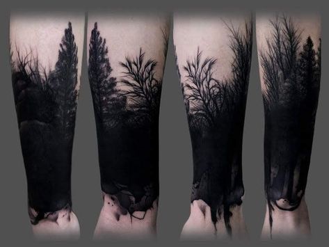 Dark Forest Tattoo, Tattoo Sleeve Cover Up, Forest Tattoo Sleeve, Forest Forearm Tattoo, Forearm Cover Up Tattoos, Cover Up Tattoos For Men, Best Cover Up Tattoos, Wrist Tattoo Cover Up, Forest Tattoo