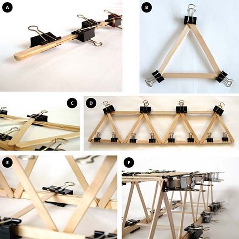 Bridge builder science project Popsicle stick bridge binder clip clamps Civil Engineering science project Science Fair Projects Highschool, Stem Bridges, Popsicle Stick Bridges, Nursing Student Tips, Engineering Science, Fair Projects, Engineering Projects, Petite Section, Bridge Building