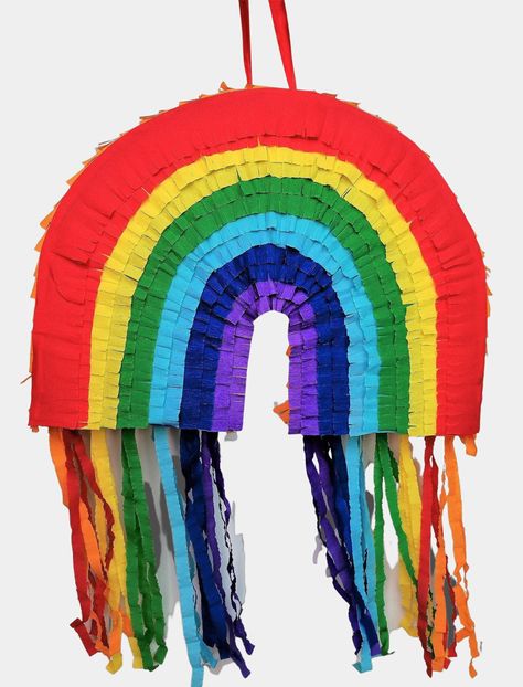 Cardboard Pinata, Pinata Birthday Party, Pinata Birthday, Rainbow Pinata, Care Bears Birthday Party, Rainbow Themed Birthday Party, Care Bear Birthday, Rainbow Theme Party, Rainbow Unicorn Birthday