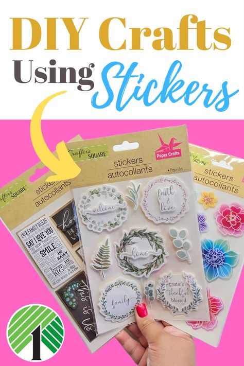 Crafts With Stickers Projects, Sticker Crafts For Adults, Dollar Store Crafts For Adults, What To Do With Stickers, Dollar Tree Stickers, Sticker Crafts, Crafts For Home Decor, Adult Stickers, Cup Decorating