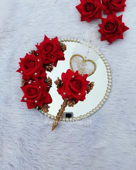 Contact for order- 7905869506 Nikah Mirror, Nikkah Mirror, Shaadi Decoration, Nikkah Pen, Nikah Pen, Business Ideas For Women Startups, Wedding Packing, Wedding Platters, Wedding Pen