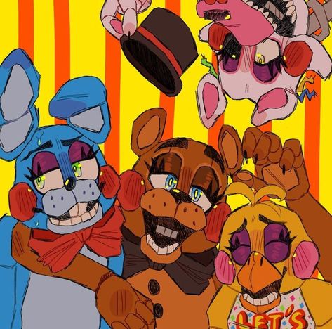 Toy Animatronics Fnaf Fanart, Fnaf Toy Animatronics, Fnaf Animatronics Fan Art, Toy Animatronics Fnaf, Fnaf 2 Fanart, Mangle Fanart, Toy Freddy, Freddy 2, Fnaf 2