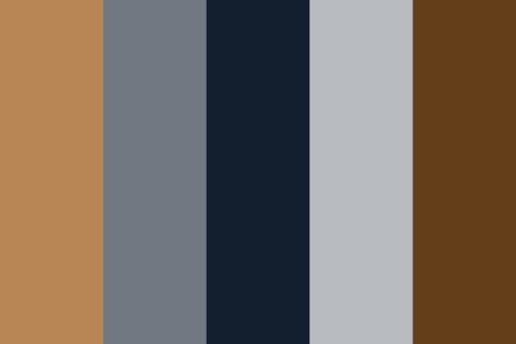 Navy Blue and Brown Color Palette Blue And Brown Color Palette, Logo Color Palette, Navy Blue And Brown, Brown Color Palette, Palette Ideas, Navy Logo, Blue Colour Palette, Blue And Brown, Warm Brown