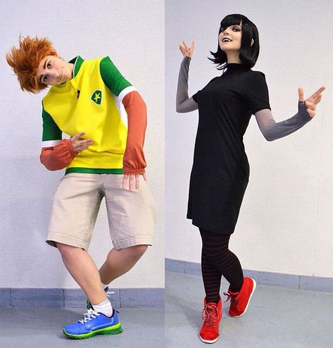 Jonny And Mavis Costume, Mavis Fantasia Halloween, Fantasia Halloween Familia, Mavis And Johnny Costume, Mavis Hotel Transylvania Costume, Mavis Costume, Halloween Casal, Hotel Transylvania Costume, Cosplay Couple