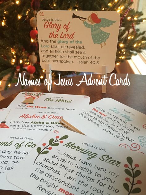 Names Of Jesus Advent, The Names Of Jesus, Advent Cards, Classic Christmas Cards, Christ Centered Christmas, Advent Activities, Christmas Jesus, Scripture Cards, 12 December