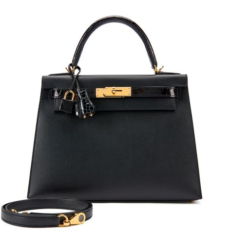 Limited Edition Black Shiny Niloticus Crocodile and Madame Kelly 28 Touch Sellier Gold Hardware, 2022 | Handbags & Accessories | 2023 | Sotheby's 2022 Handbags, Accessories 2023, Handbag Accessories, Limited Editions, Gold Hardware, Dust Bag, Limited Edition, Im Not Perfect, Handbags