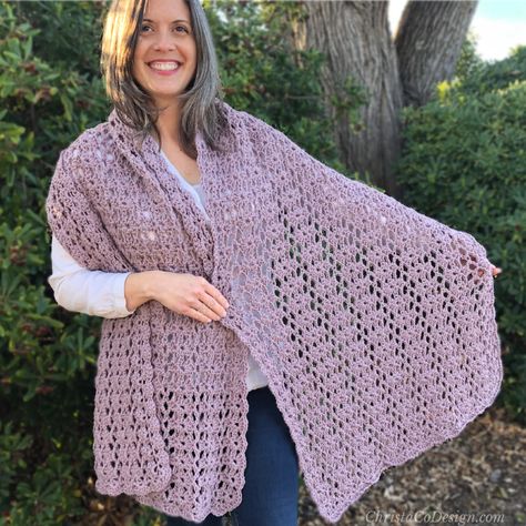 Easy Crochet Rectangle Shawl Pattern: Littorina Shawl - ChristaCoDesign Rectangle Shawl Pattern, Prayer Shawl Crochet Pattern, Crochet Rectangle, Prayer Shawl Patterns, Rectangle Shawls, Crochet Prayer Shawls, Crochet Shawl Free, Crochet Shawl Pattern, Crochet Wrap Pattern