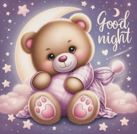 Good Night my dear friends🩷 Good Night Bear, Good Night Gifs, Good Night My Dear, Pony Wallpaper, Good Night Funny, Teddy Bear Images, Kitty Items, My Little Pony Wallpaper, Teddy Bear Pictures