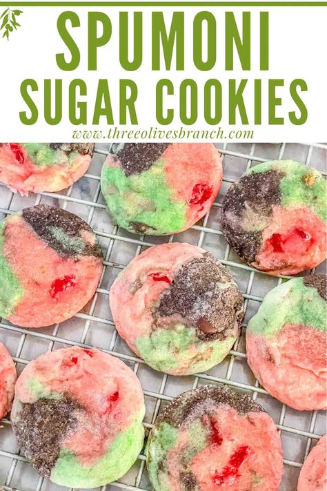 Spumoni Sugar Cookies, Spumoni Cookies Recipe, Maraschino Chocolate Chip Cookies, Unusual Cookie Flavors, Italian Spumoni Cookies, Italian Fruit Cookies, Cherry Italian Cookies, Fruit Flavored Cookies, Christmas Fruit Cookies