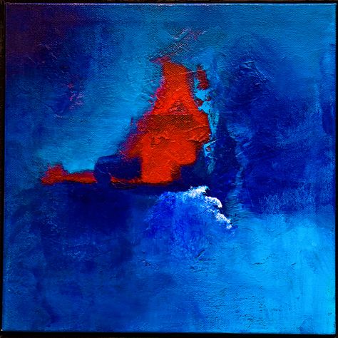 Abstract acrylic painting with red and blue on canvas. 30 x 30 cm. Blue And Red Painting, Red And Blue Art, Blue Animation, Led Drawing, Red Wall Paint, Red Painting, Blue Abstract Painting, Abstract Acrylic Painting, Red Art