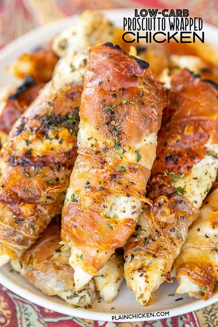 Low-Carb Prosciutto Wrapped Chicken | Plain Chicken® Chicken Italian Seasoning, Proscuitto Recipe, Chicken Prosciutto, Prosciutto Wrapped Chicken, Chicken Italian, Carb Friendly Recipes, Prosciutto Recipes, Prosciutto Wrapped, Wrapped Chicken