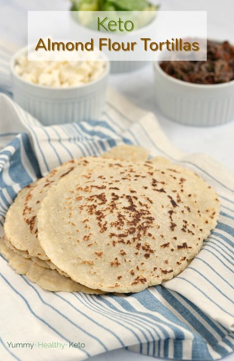 Just in time for Taco Tuesday, I present to you Keto Almond Flour Tortillas! They are soft, pliable and the best thing since sliced bread. #keto #tortillas #glutenfree Homemade Almond Flour Tortillas, Almond Flour Flatbread, Keto Tortilla Recipe Almond Flour, Paleo Tortillas Almond Flour, Almond Flour Tortillas, Zucchini Tortillas (low Carb + Keto), Taco Tuesday Recipes, Bread Keto, Healthy Low Fat Recipes