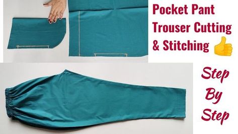 How To Stitch Pocket In Pant, Pant Pocket Stitching, Women Trousers Pattern, Plazo Pant, Trouser Pants Pattern, Pant Trousers Women, Dress Sew, Sewing Pockets, Trousers Pattern