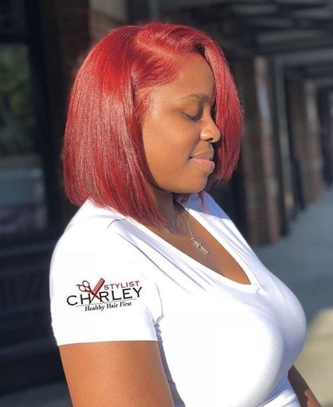 Bob Box Braids, Red Hairstyles, Future Hairstyles, Pressed Natural Hair, Silk Press Natural Hair, Short Red Hair, Natural Red Hair, Dyed Natural Hair, Box Braids Styling