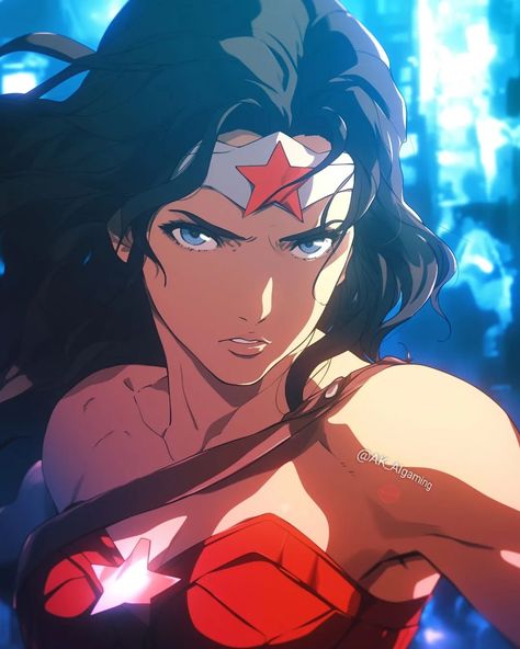 Superhero Anime Art, Superman Animation, Female Dc Characters, Wonder Woman Fan Art, Power Girl Dc, Dc Comics Girls, Wonder Woman Art, Woman Power, Female Hero