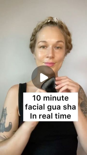 Wildling Beauty on Instagram: "Facial gua sha is a technique derived from from Traditional Chinese Medicine.  It releases tension and stagnation from the tissues and increases the flow of fresh, nutrient rich blood and Qi to the face. • 👉🏽 Begin with a clean face 👉🏽 Apply @wildling_beauty Empress Tonic and Oil (formulated for facial gua sha) 👉🏽 You’re ready for gua sha with the Empress Stone - made from Bian stone, containing over 40 trace minerals, and has an edge to hug every plane of your face and neck. • This video is a great 10 minute ritual, follow along! • Customize yours with any of our tutorials for specific skin or tension concerns (we have sooo many add on videos in our IGTV) • Tune into the sensations and your breath. Return Home to Yourself ✨ • Drink plenty of water afte Gua Sha Wildling, Using Gua Sha Before And After, Gua Sha Full Body Technique, Gua Sha For Neck Lines, Gua Sha Video, Gua Sha Technique Face, Guasha Face, Gua Sha Technique, Gua Sha Tutorial