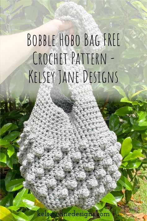 The Bobble Hobo Bag is the perfect bag for summer and works up quickly in a weekend! Using 2 strands of Lily Sugar n' Cream yarn your bag will be super durable and ready for your next adventure. This bag is super easy to make and you'll find yourself done in no time. Inspired by The Sak 120 Hobo bag. Crochet Ideas Aesthetic, Sugar N Cream Yarn, Crochet Bobble Stitch, Bags To Crochet, All Free Crochet Patterns, Bag Free Pattern, Hobo Bag Patterns, Crochet Bobble, Crochet Bag Pattern Free