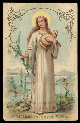 Saint Agnes, Female Saints, Santa Filomena, Friend Of God, Vintage Holy Cards, Christian Board, St Agnes, Catholic Images, Bride Of Christ