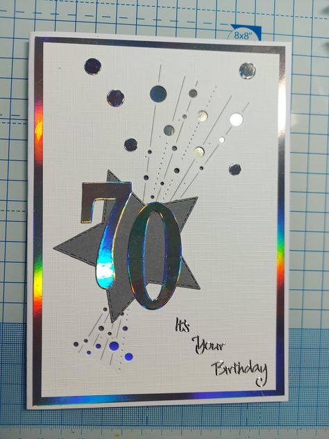 Sunburst Cards, Happy Birthday Cards Handmade, Special Birthday Cards, 70th Birthday Card, Homemade Birthday Cards, Masculine Birthday Cards, Hand Made Greeting Cards, Bday Cards, Birthday Cards For Men