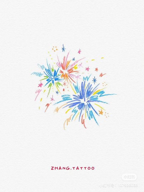 Fireworks Aesthetic Drawing, Fire Works Drawing Art, Fireworks Tattoo Ideas, Fireworks Doodle, Firework Illustration, Fireworks Drawing, Firework Tattoo, How To Draw Fireworks, Castle Painting