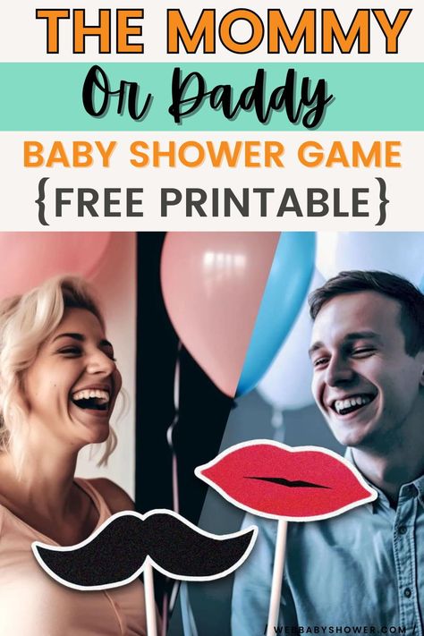 Are you hosting a baby shower for a soon-to-be mom or dad? Get them in the spirit with our super-interactive 'Mommy or Daddy' baby shower game! With a free printable, you can easily create a memorable evening for all the guests. Mom Or Dad Baby Shower Game Questions, Mom Vs Dad Baby Shower Game, Baby Shower Baby Pictures Of Mom And Dad, Mom Or Dad Baby Shower Game, Baby Shower Questions, Online Baby Shower Games, Baby Shower Shoes, Easy Baby Shower, Easy Baby Shower Games