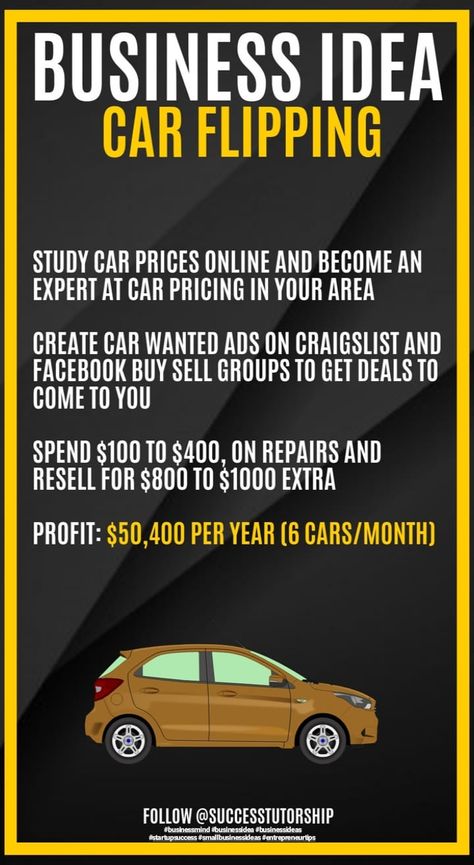 Flipping Cars For Profit, Flipping Cars, Car Flipping, Active Income, Side Hustles From Home, Car Selling, Side Hustle Ideas At Home, Business Connections, Home Side Hustle