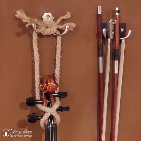 Do you use a holder or stand for your violin?🎻 Here is a quick tip how to do a violin hanger on your own. It's probably the cheapest option available! Check out my article and get ideas on how to best display your violin and have it handy at all times. Where do you keep your violin, in a case, hanging on the wall or sitting on a stand? Let me know in the comments below the post, I always love hearing from you. #violin #music #lovemusic #learnviolin #adultbeginner Violin Display Ideas, Violin Decoration Ideas, Violin Storage, Hang Violin On Wall, Hanging Violin On Wall, Violin Room Decor, Diy Violin, Violin Display, Violin Decor