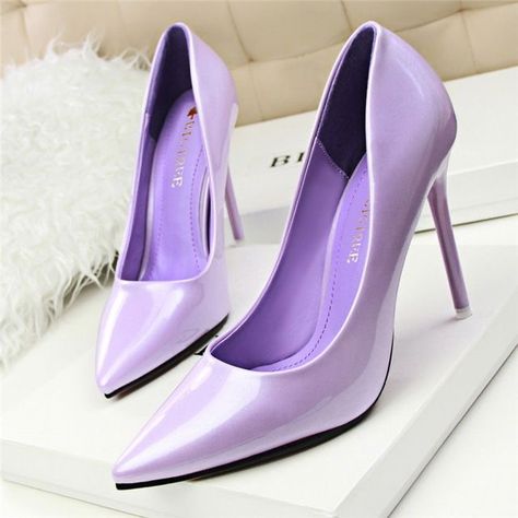 Shoes For Women Black, Women Pumps Shoes, Kasut Tumit Tinggi, Office Shoes Women, Purple Heels, Shoes Heels Classy, Cute Shoes Heels, Leather Wedding, Red Bottom