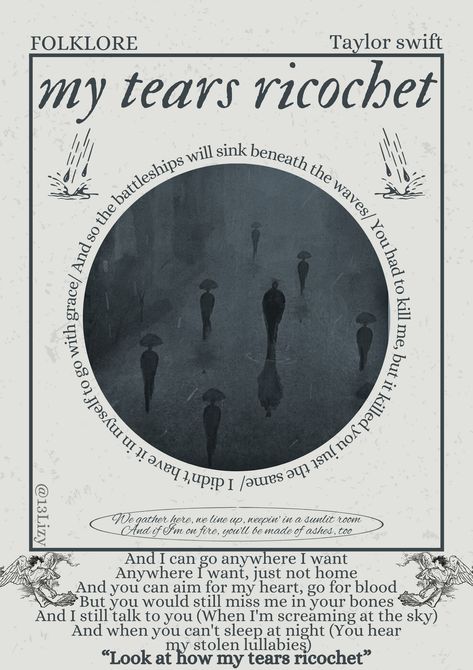 My tears ricochet- Taylor swift- folklore- poster- music poster- room poster Taylor Swift Wall Poster Printable, The Archer Poster Taylor Swift, Taylor Swift Poster Room, My Tears Ricochet Poster, My Tears Ricochet Taylor Swift, Folklore Poster, Taylor Poster, My Tears Ricochet, Folklore Aesthetic