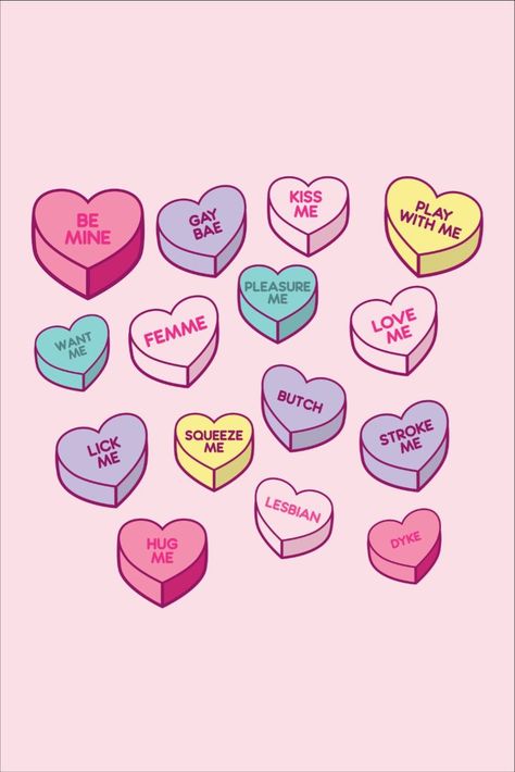 Lesbian Conversation Candy Love Hearts Pattern Pixie Tattoo, Candy Tattoo, American Girl Doll Furniture, Heart Painting, Candy Hearts, Lovey Dovey, Love Hearts, Pretty Wallpaper Iphone, Art Inspiration Painting