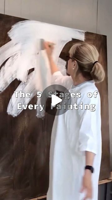 Adele Sypesteyn - Artist and Abstract Art Teacher on Instagram: "Ready to learn the 5 stages of every painting? Comment “STAGES” to purchase my online guide that will identify each stage and help you move through your painting process easier.  In my guide, I’ll walk you through the process from start to finish as I create this 5x7’ painting, describing each of the stages along the way. By then end, you’ll learn how to overcome the unique challenges each stage has and feel more confident as an abstract painter.  #artwithadele #abstractart #abstractartist #abstractpainting #fivestages #arttipsandtricks #artclassonline" Oil Painting Modern, Abstract Paintings Acrylic, Beginner Abstract Painting, Abstract Art Acrylic Paintings, Abstract Art Techniques Tutorials, Start Painting, Abstract Modern Art Painting, Abstract Paint Tutorial, Paint Abstract Art