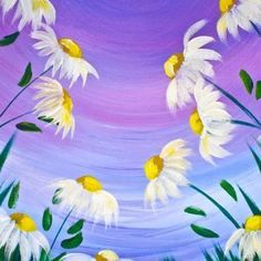 Paint Night Ideas, Easy Flower Painting, Flowers Acrylic, The Art Sherpa, Art Sherpa, Paint Nite, Easy Canvas Painting, Painting Party, Acrylic Painting For Beginners