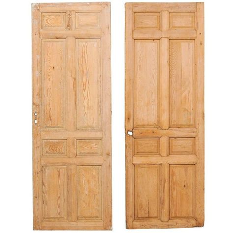 French Doors Living Room, Antique French Doors, Solid Wood Interior Door, Wooden Closet, European Doors, Doors Makeover, Pale Wood, Double Entry Doors, French Doors Patio