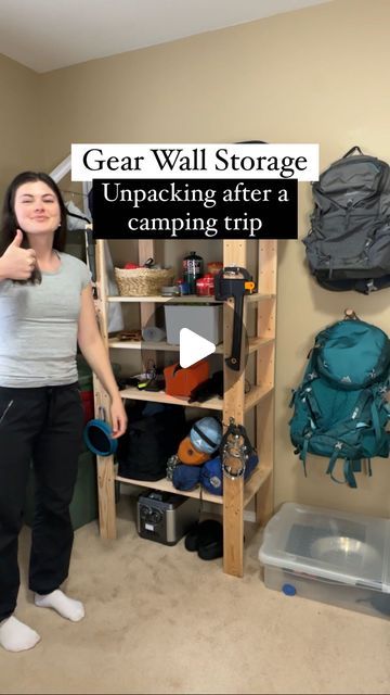 Organizing Camping Gear, Gear Wall Storage, Hiking Gear Storage, Backpacking Gear Storage, Camp Kitchen Box, Camping Gear Storage, Gear Wall, Outdoor Organization, Kitchen Box