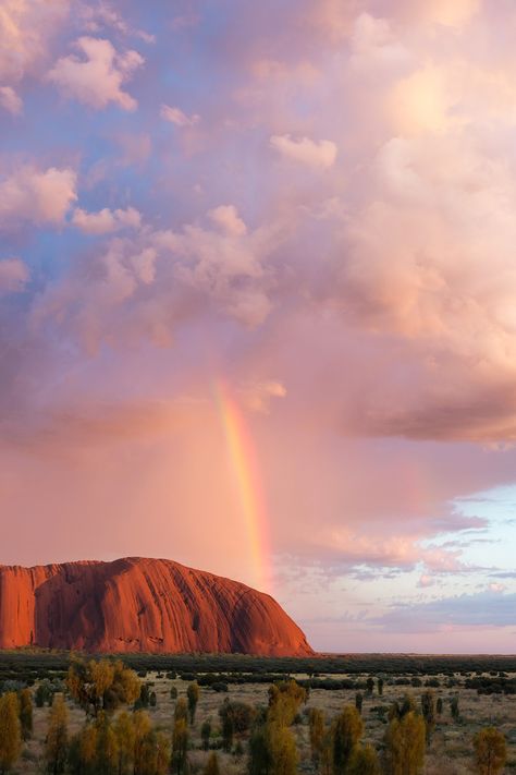 Rainbow over Uluru is also known as Ayers Rock was seen at Uluṟu-Kata Tjuṯa National Park in the Northern Territory of Australia. Composition Photo, Wallpaper Travel, Ayers Rock, Outback Australia, Australian Travel, Northern Territory, Pretty Places, Travel Inspo, Australia Travel