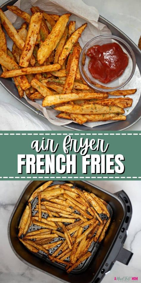 Homemade Air Fryer French Fries are crispy on the outside, soft on the inside, and incredibly easy to make. Air Fry French Fries, Broccoli Roasted, Air Fryer Fries, French Fry Seasoning, Gimme Delicious, Air Fryer French Fries, Homemade Fries, Making French Fries, Crispy French Fries