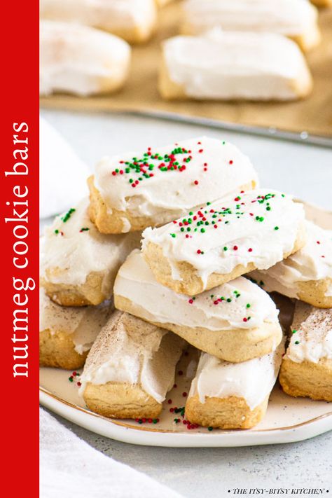 Nutmeg logs are an easy Christmas cookie that comes together quickly and the dough doesn’t need to chill before baking. These delicious cookies are flavored with ground nutmeg and rum extract so they taste just like the holidays! You'll love this recipe all fall and winter long. Rum Extract Cookies, Rum Cookies Christmas, Nutmeg Cookie, Nutmeg Cookies Recipe, Nutmeg Logs, Nutmeg Cookies, Log Cookies, Rum Cookies, Simmering Pot