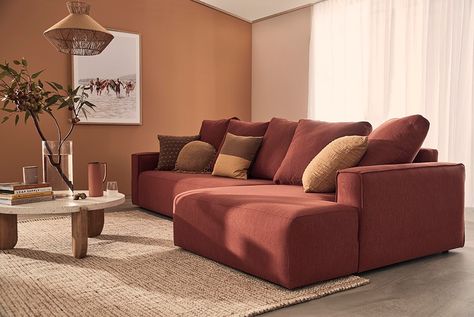 Freedom Furniture, Brown Furniture, Red Sofa, Divider Wall, Australia Living, Family Living, The Map, Modular Sofa, Scatter Cushions