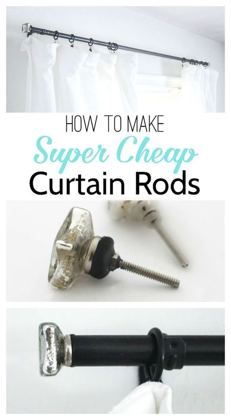 Cheap Curtain Rods, Diy Curtain Rods, Finials For Curtain Rods, Cheap Curtains, Ikea Curtains, Burlap Curtains, Drop Cloth Curtains, Gold Curtains, Boho Curtains