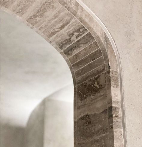 Interior Architectural Details, Brick Arch Interior, Stone Archway Interior, Arch Cladding, Marble Archway, Arches In Homes, Tiled Arch, Curved Archway, Curved Stone Wall