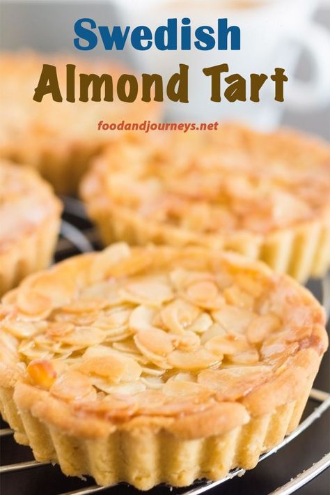 SWEDISH ALMOND TART Almond Filling Desserts, Almond Cream Tart, Almond Paste Desserts, Almond Paste Filling, Almond Tarts, Almond Paste Recipes, Swedish Cuisine, Almond Desserts, Kue Macaroon