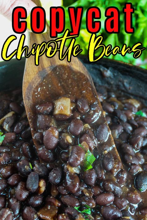 Chipotle Rice And Beans, Copycat Chipotle Black Beans Recipe, Black Beans For Burritos, Restaurant Style Black Beans, Spiced Black Beans, Smoked Black Beans, Stovetop Black Beans, Chilis Black Beans Copycat, Black Beans Mexican Style