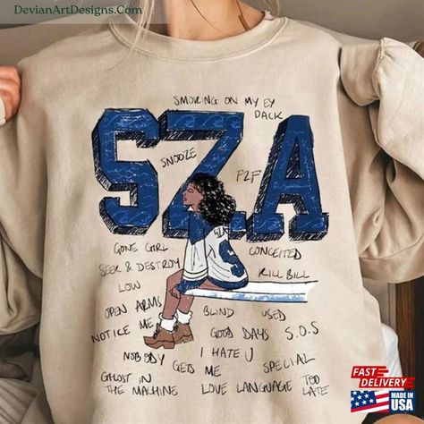 Sza Vintage Sweatshirt Sos Album Shirt Good Days Classic Hoodie Check more at https://devianartdesigns.com/product/sza-vintage-sweatshirt-sos-album-shirt-good-days-classic-hoodie/ Sza Sweatshirt, Sza Hoodie, Sza Shirt, Sza Singer, Things I Need To Buy, 2000s Clothes, Cute Nike Outfits, 2024 Style, Baggy Clothes