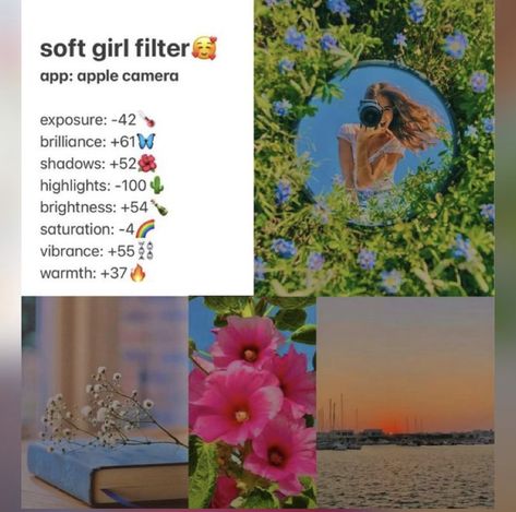 Iphone Aesthetic Filters, Filter Apple Photos, Apple Editing Presets, Apple Filter Aesthetic, Photo Editing Apple Photos, Lightroom Flower Editing, How To Do Filters On Camera Roll, Summer Photo Filter Iphone, Apple Photos Edit