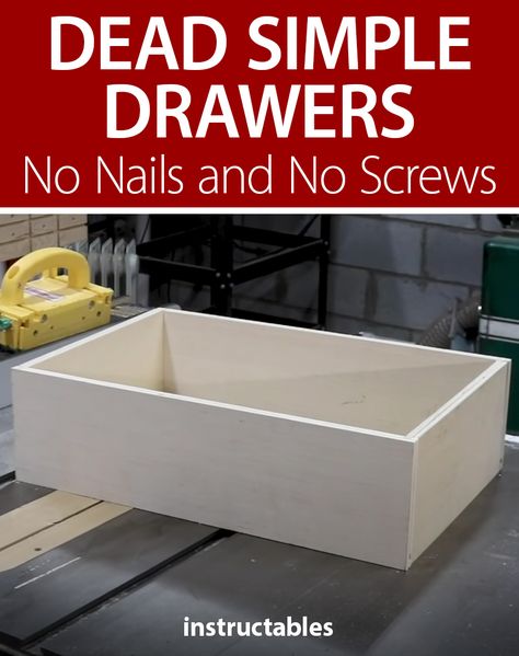 Making Drawers How To Build, Easy Diy Drawers, Diy Wooden Drawers, Drawer Diy Build, Drawers Diy, Making Drawers, Make Drawers, No Drawers In Kitchen, Drawer Diy