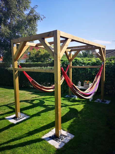 Backyard Hammock, Hammock Stands, Deck Projects, Garden Arbor, Backyard Play, Backyard Retreat, Backyard For Kids, Backyard Projects, Backyard Patio Designs